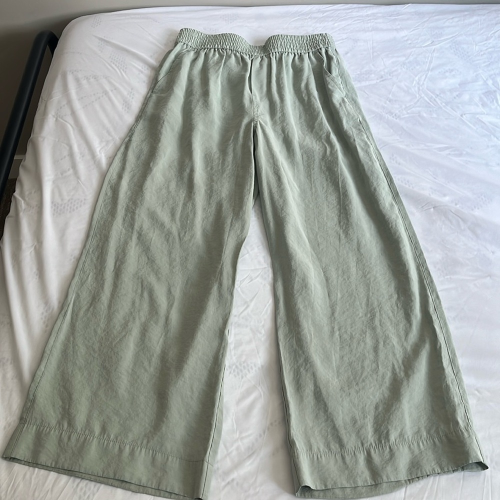 Madewell Wide Leg Pants in Light Green